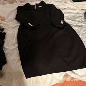 Calvin Klein Black Dress with Gold Button Details
